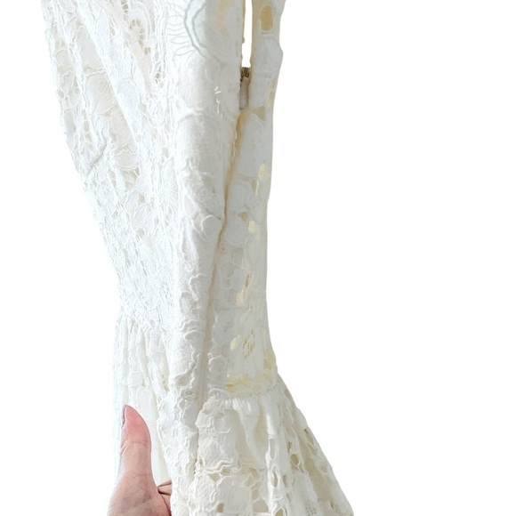 ALEXIS White Lace Ruffle V-Neck Mini Dress Women XS - Picture 4 of 6